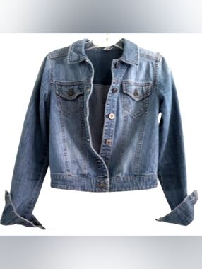 Cropped Light Wash Denim Jean Jacket Size Small